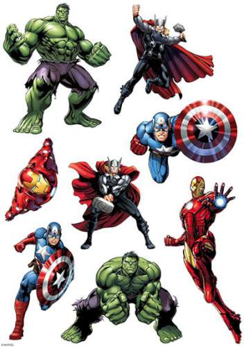 Avengers Edible Icing Character Sheet - Click Image to Close